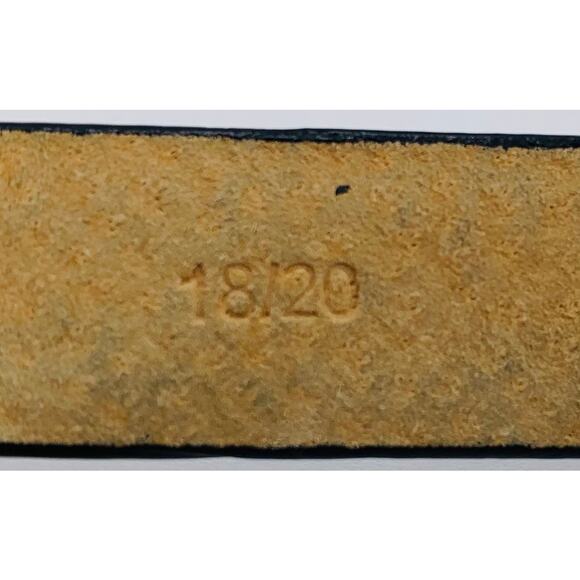 Women Black Skinny Leather Belt XL 42" Men Square Silver Buckle Scales Design - Picture 4 of 7